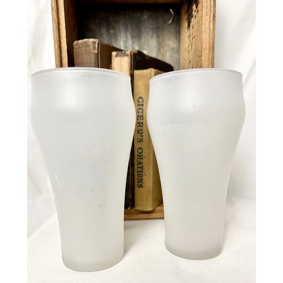Set of 2 Vintage Genuine Coca-Cola Frosted Drinkware - Picture 2 of 4